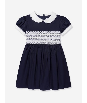 Rachel Riley Baby Girls Classic Smocked Dress And Bloomers in Navy de technologie