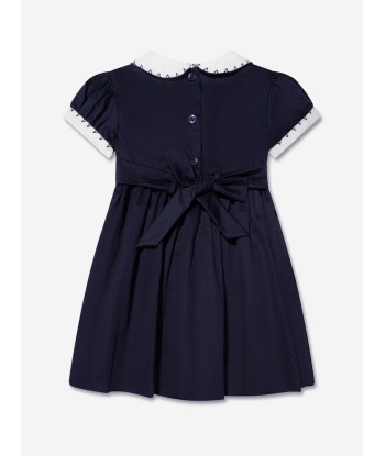 Rachel Riley Baby Girls Classic Smocked Dress And Bloomers in Navy de technologie