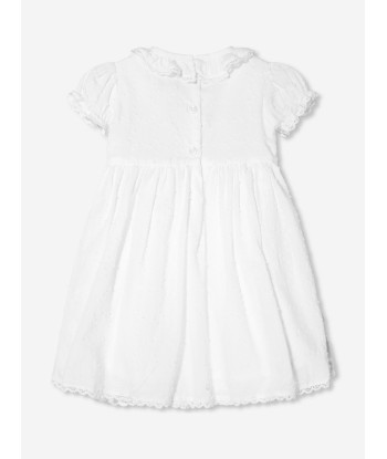 Rachel Riley Baby Girls Swiss Dot Smocked Dress And Bloomers in Ivory soldes