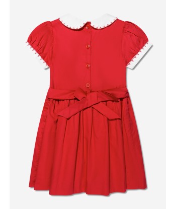 Rachel Riley Girls Classic Smocked Dress in Red online