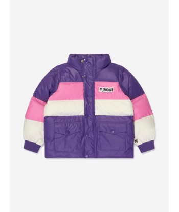 Mini Rodini Girls Zip Sleeve Puffer Jacket in Purple 50% de réduction en Octobre 2024