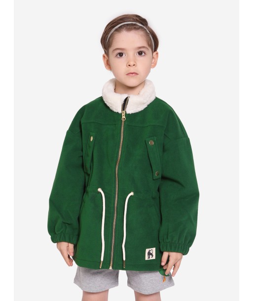 Mini Rodini Kids Fleece Wind Jacket in Green paiement sécurisé