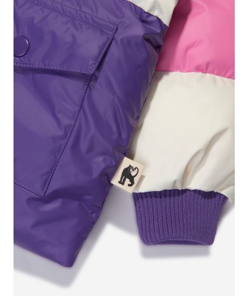 Mini Rodini Girls Zip Sleeve Puffer Jacket in Purple 50% de réduction en Octobre 2024