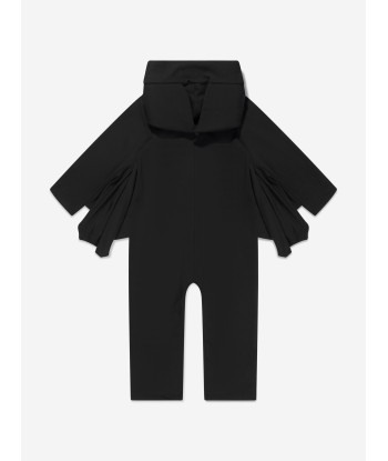 Mini Rodini Kids Bat Sleeve Onesie in Black Pour