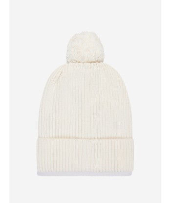 Mini Rodini Girls Hearts Knitted Pom Pom Hat in White l'achat 