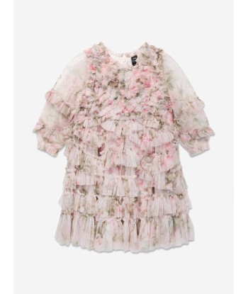 Needle & Thread Girls English Rose Ruffle Dress in Pink paiement sécurisé