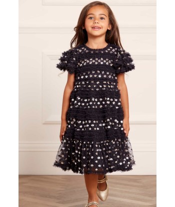 Needle & Thread Girls Vivian Dress In Graphite en linge