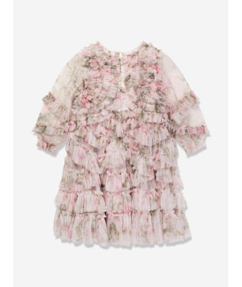 Needle & Thread Girls English Rose Ruffle Dress in Pink paiement sécurisé