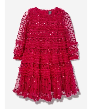 Needle & Thread Girls Vivian Long Sleeve Dress in Red les ligaments