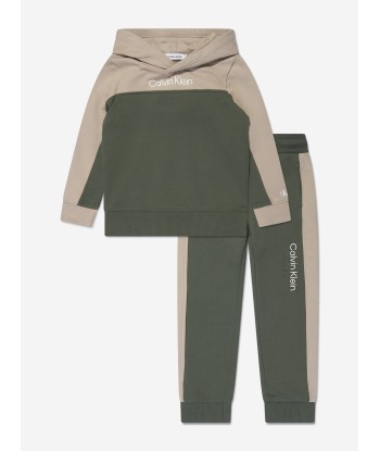 Calvin Klein Boys Colourblock Tracksuit in Green prix