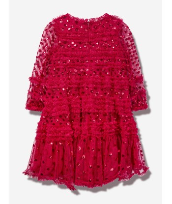 Needle & Thread Girls Vivian Long Sleeve Dress in Red les ligaments