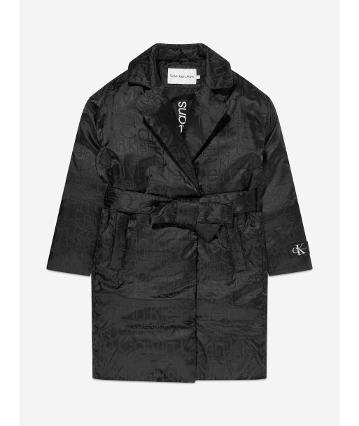 Calvin Klein Girls Debossing AOP Blazer Coat in Black de l' environnement