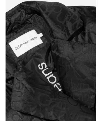 Calvin Klein Girls Debossing AOP Blazer Coat in Black de l' environnement