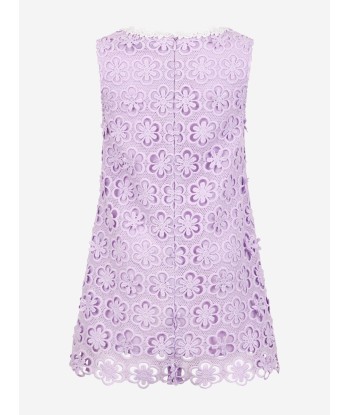 Self Portrait Girls Floral Lace Dress in Lilac basket pas cher