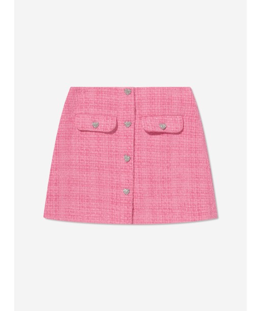 Self Portrait Girls Textured Woven Mini Skirt in Pink Le MVP de beaucoup