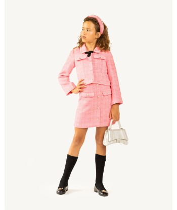 Self Portrait Girls Textured Woven Jacket in Pink Venez découvrir notre 