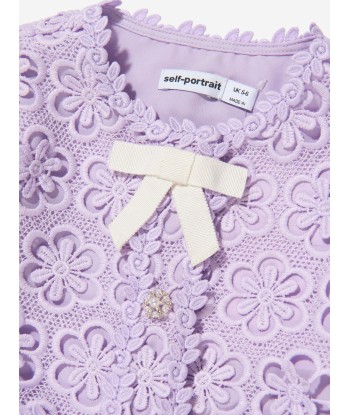 Self Portrait Girls Floral Lace Jacket in Lilac online