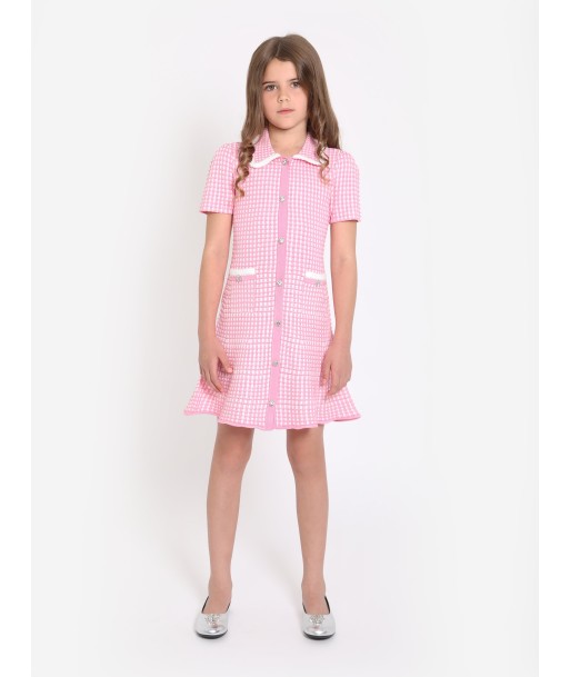 Self Portrait Girls Knit Dress in Pink vous aussi creer 