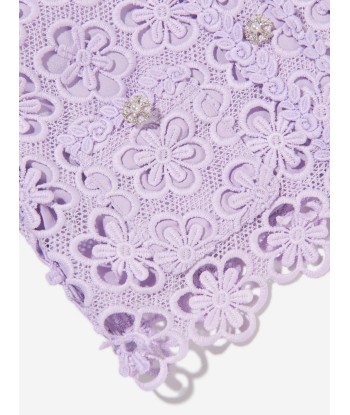 Self Portrait Girls Floral Lace Jacket in Lilac online