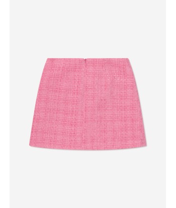 Self Portrait Girls Textured Woven Mini Skirt in Pink Le MVP de beaucoup