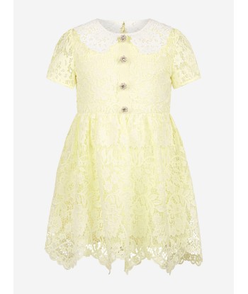 Self Portrait Girls Floral Lace Dress in Yellow pour bénéficier 