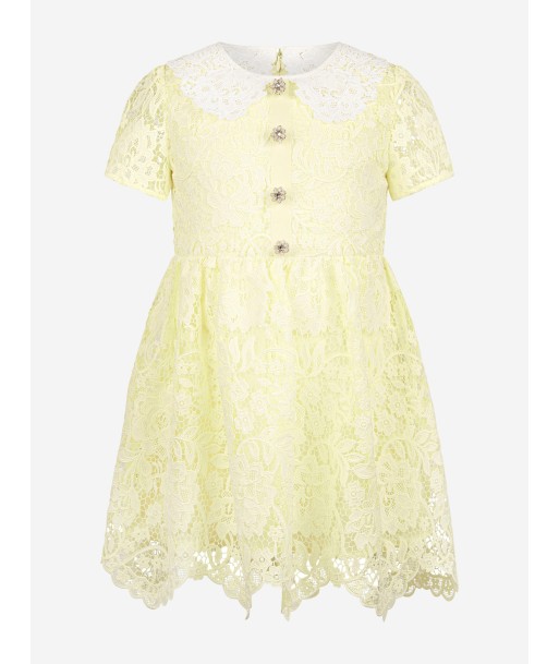 Self Portrait Girls Floral Lace Dress in Yellow pour bénéficier 