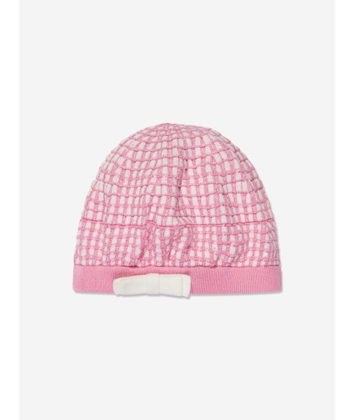 Self Portrait Girls Knit Beret in Pink de France