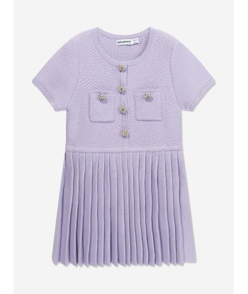 Self Portrait Girls Knit Dress in Lilac online