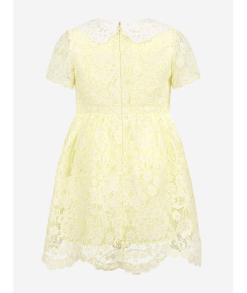 Self Portrait Girls Floral Lace Dress in Yellow pour bénéficier 