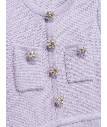 Self Portrait Girls Knit Dress in Lilac online