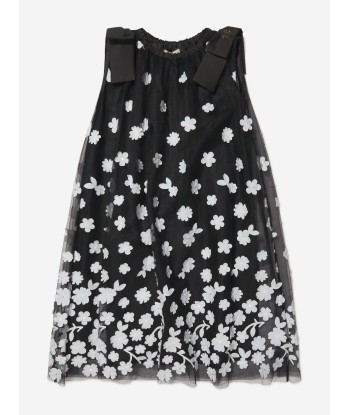 Elie Saab Girls Sleeveless Flower Dress With Bows pas cher