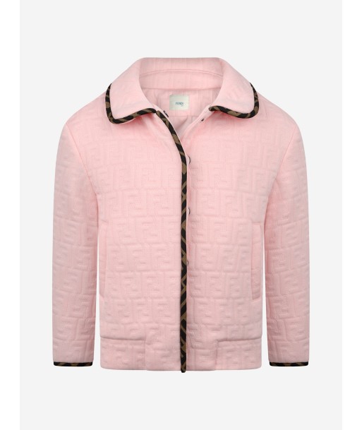 Fendi Girls Pink FF Logo Jacket Fin de série