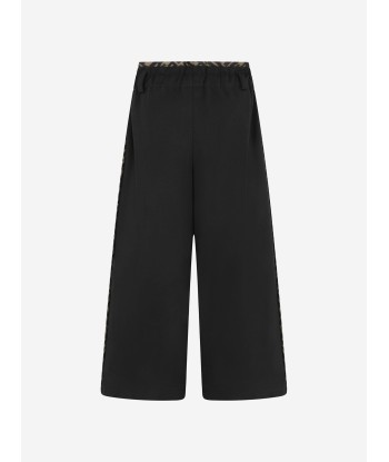 Fendi Girls Black Wide Leg Logo Trousers Véritable concentré