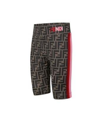 Fendi Girls Brown FF Logo Cycling Shorts la colonne vertébrale