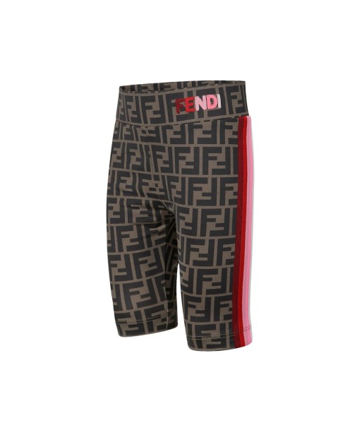 Fendi Girls Brown FF Logo Cycling Shorts la colonne vertébrale