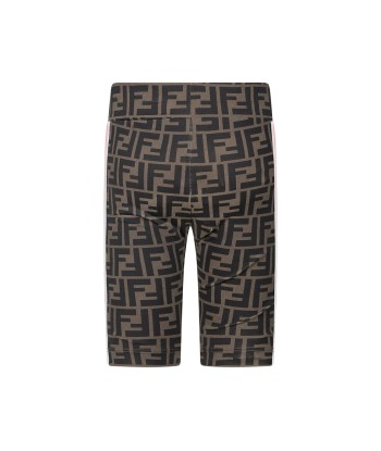 Fendi Girls Brown FF Logo Cycling Shorts la colonne vertébrale