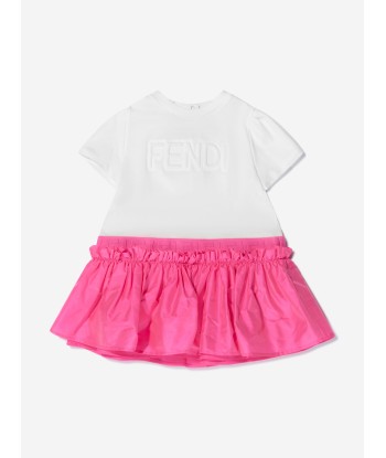 Fendi Baby Girls Cotton Logo Dress Pour