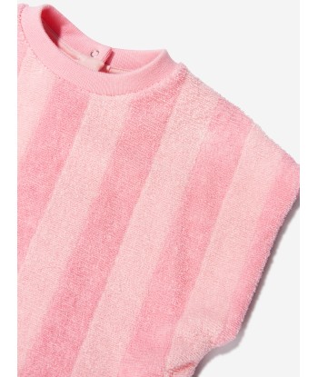 Fendi Baby Girls Terry Cotton Striped Logo Dress la livraison gratuite