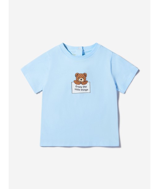 Fendi Baby Unisex Cotton Teddy Bear T-Shirt de pas cher