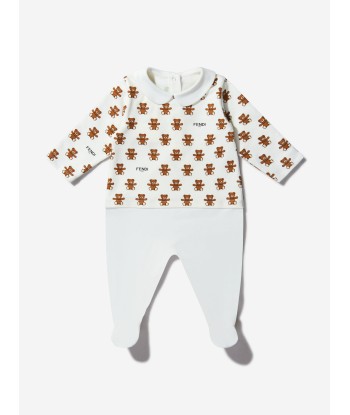 Fendi Baby Unisex Cotton Teddy Babygrow Gift Set (3 Piece) chez Cornerstreet bien 