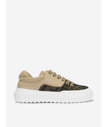 Fendi Unisex Leather And Canvas Logo Trainers la livraison gratuite