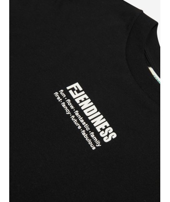 Fendi Unisex Cotton Fendiness Logo Print T-Shirt le concept de la Pate a emporter 