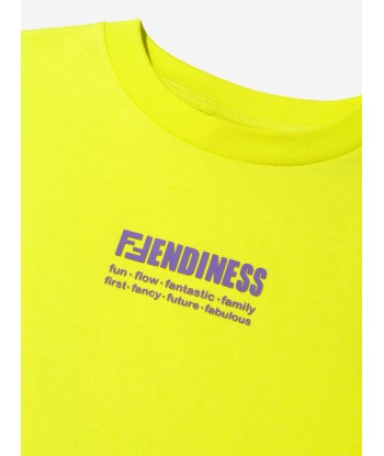 Fendi Unisex Cotton Fendiness Logo Print T-Shirt à prix réduit toute l'année