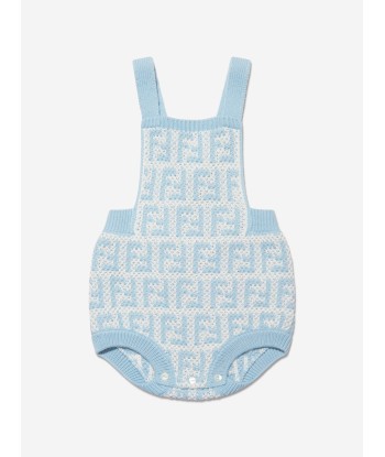 Fendi Baby Unisex Knit FF Logo Romper Set de pas cher