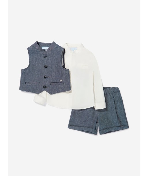 Emporio Armani Baby Boys Cotton And Linen Shorts Set (3 Piece) sur le site 