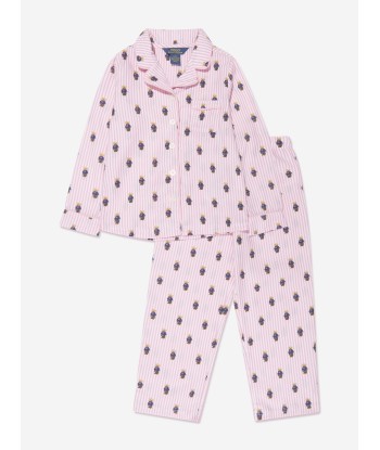 Ralph Lauren Girls Button Up Bears Pyjama Set in Pink Amélioration de cerveau avec