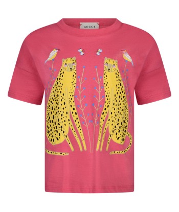 Gucci Girls Cotton Feline Print T-Shirt les ctes