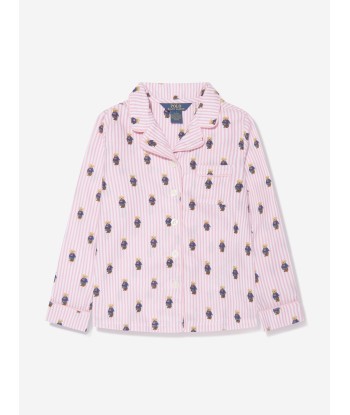 Ralph Lauren Girls Button Up Bears Pyjama Set in Pink Amélioration de cerveau avec