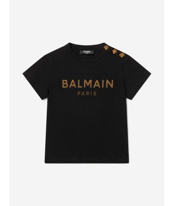 Balmain Girls Cotton Branded T-Shirt vente chaude votre 