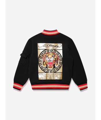 ED Hardy Boys Gold Label Bomber Jacket in Black Les êtres humains sont 